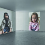 Sunny concrete interior with sunlight and empty wall mockup plac